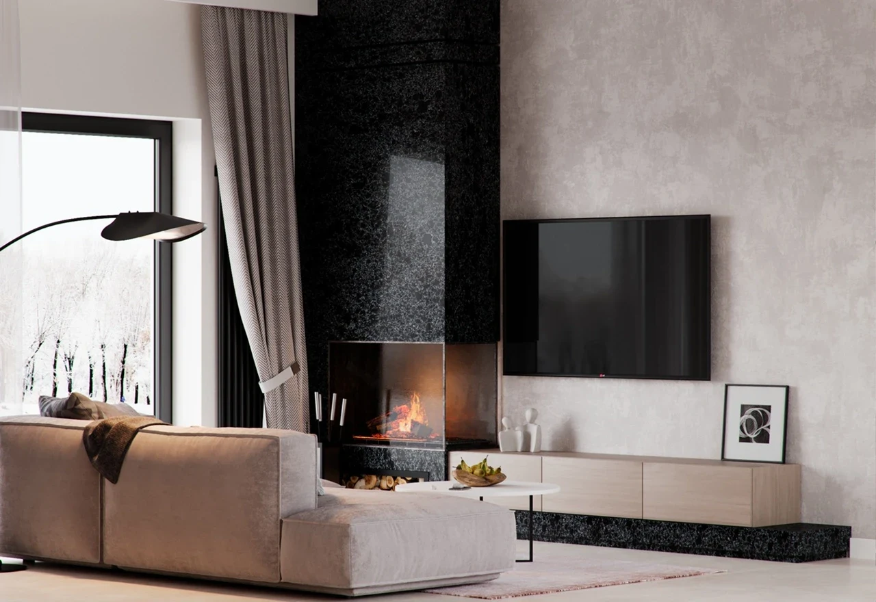 Кухня-гостиная частного дома.