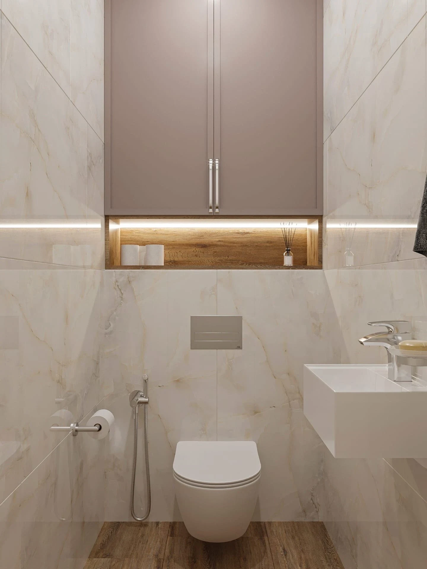 Проект квартиры  с акцентами синего цвета