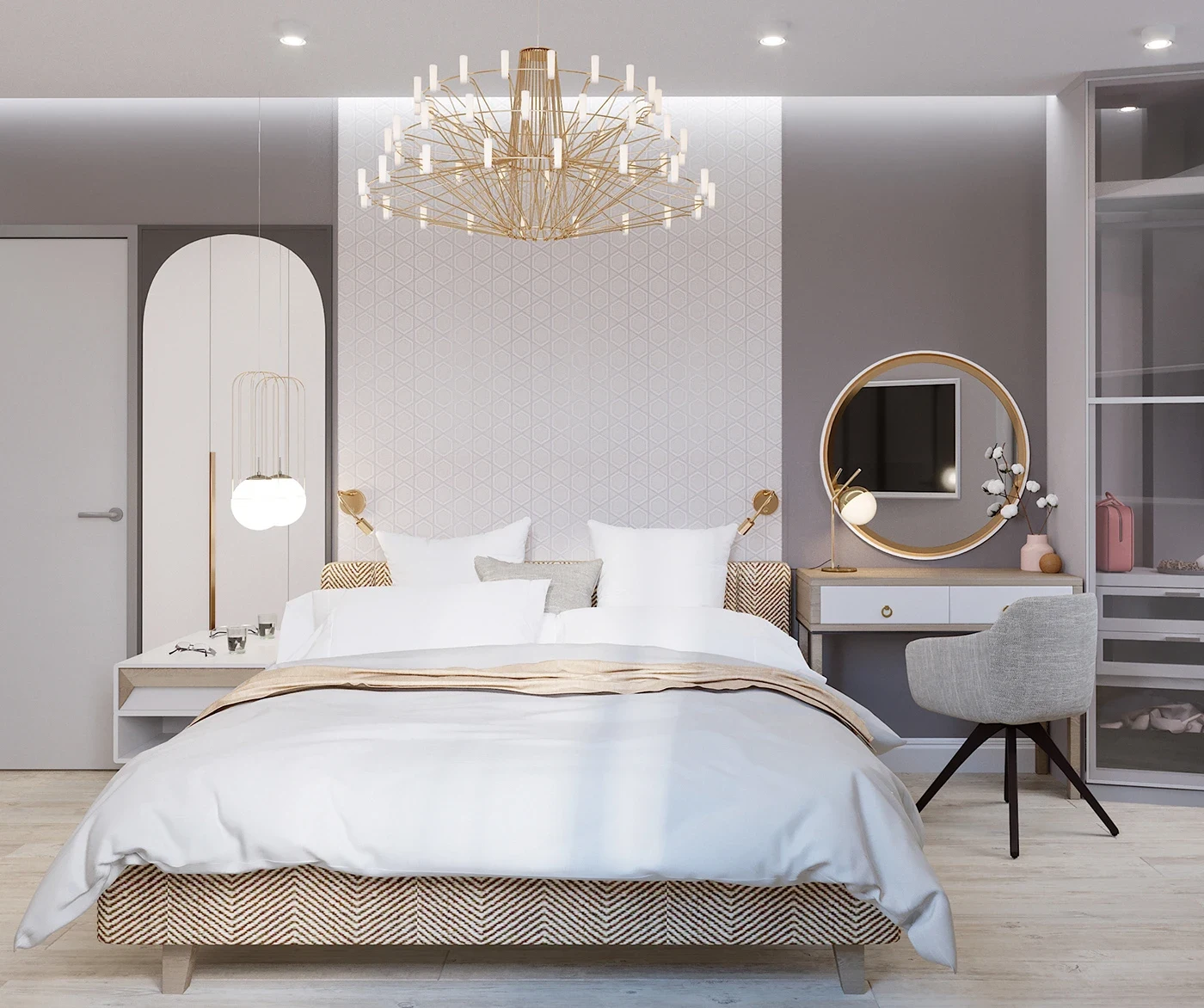 Bedroom-gray and gold