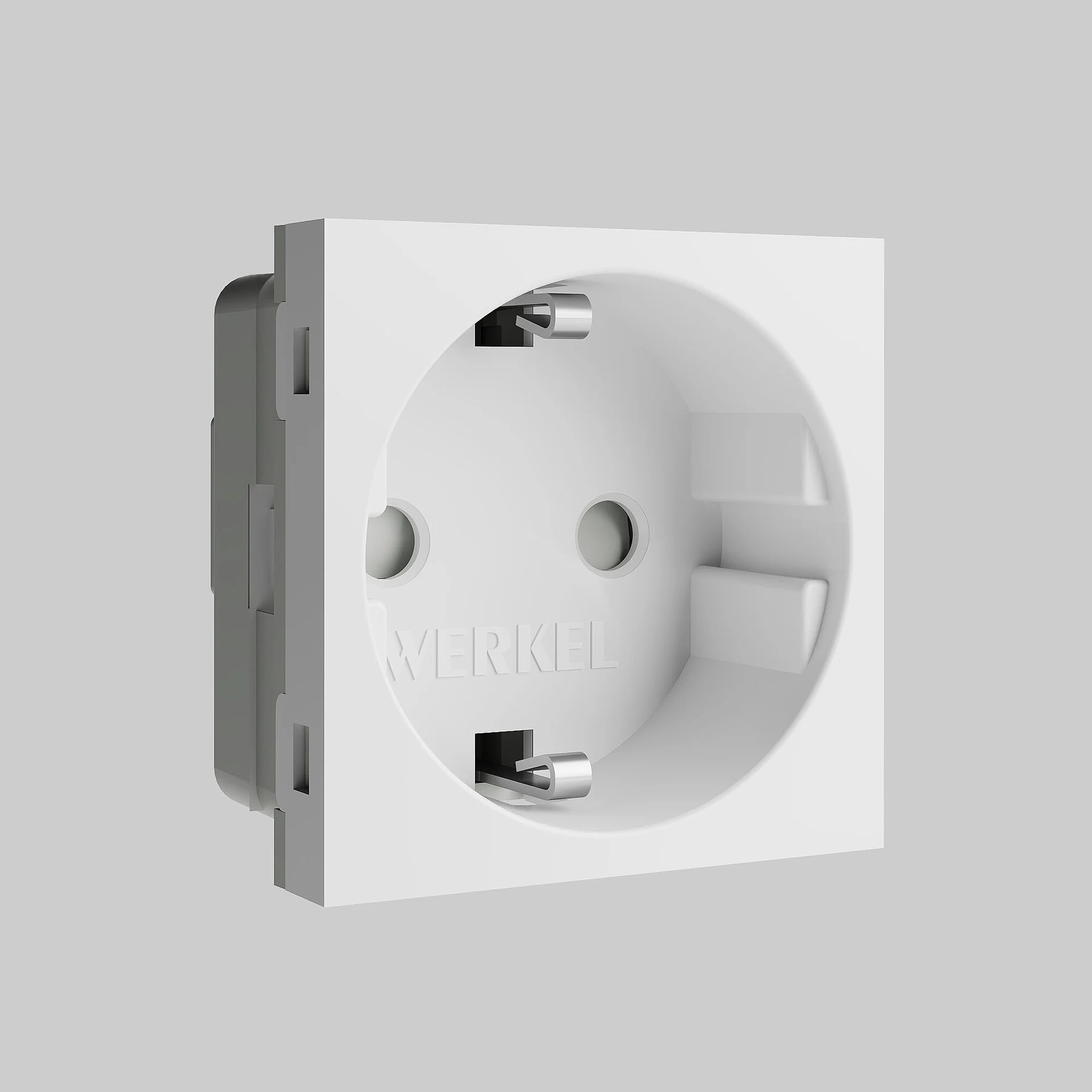 Розетка Werkel W1171160/ Модульная розетка с заземлением и шторками 45*45 (белый)