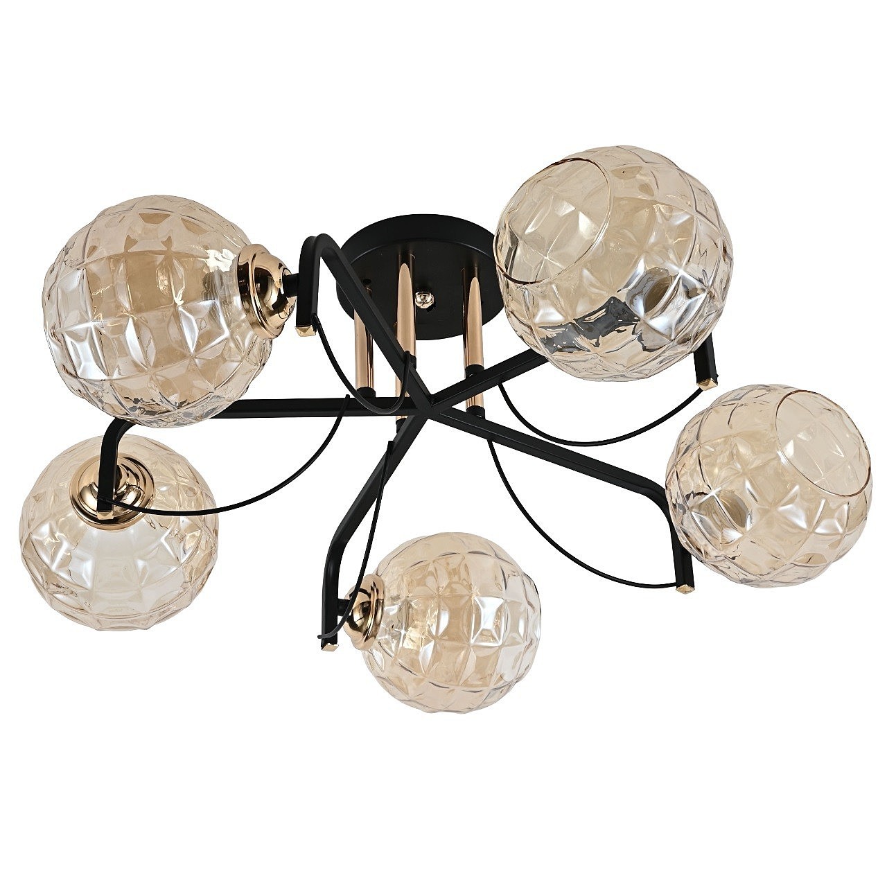 Потолочная люстра ЭкономСвет 10081 10081/5BK+FGD TEA